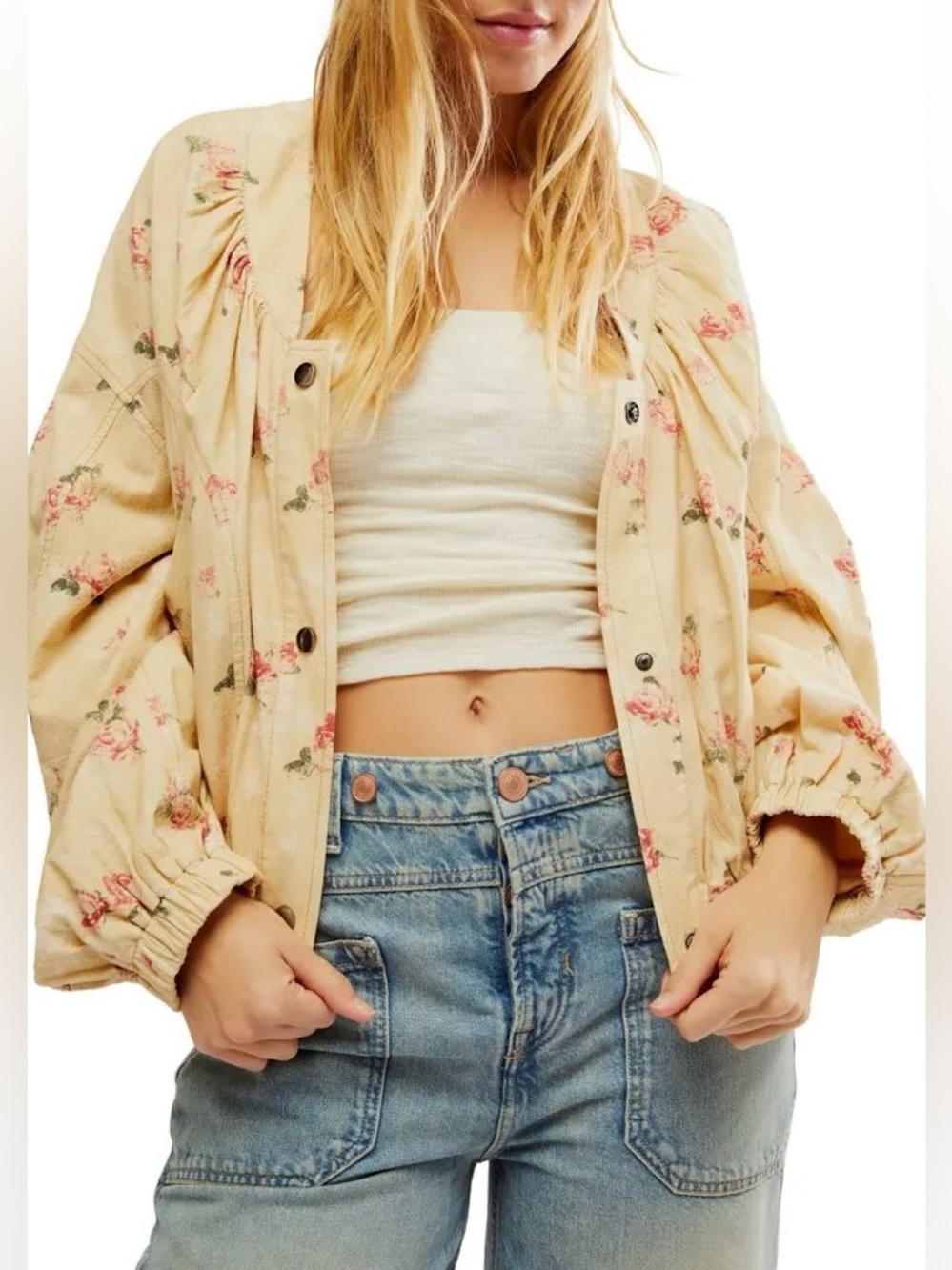 Free People Rory Bomber Jacket in Warm Combo | XL | NWT